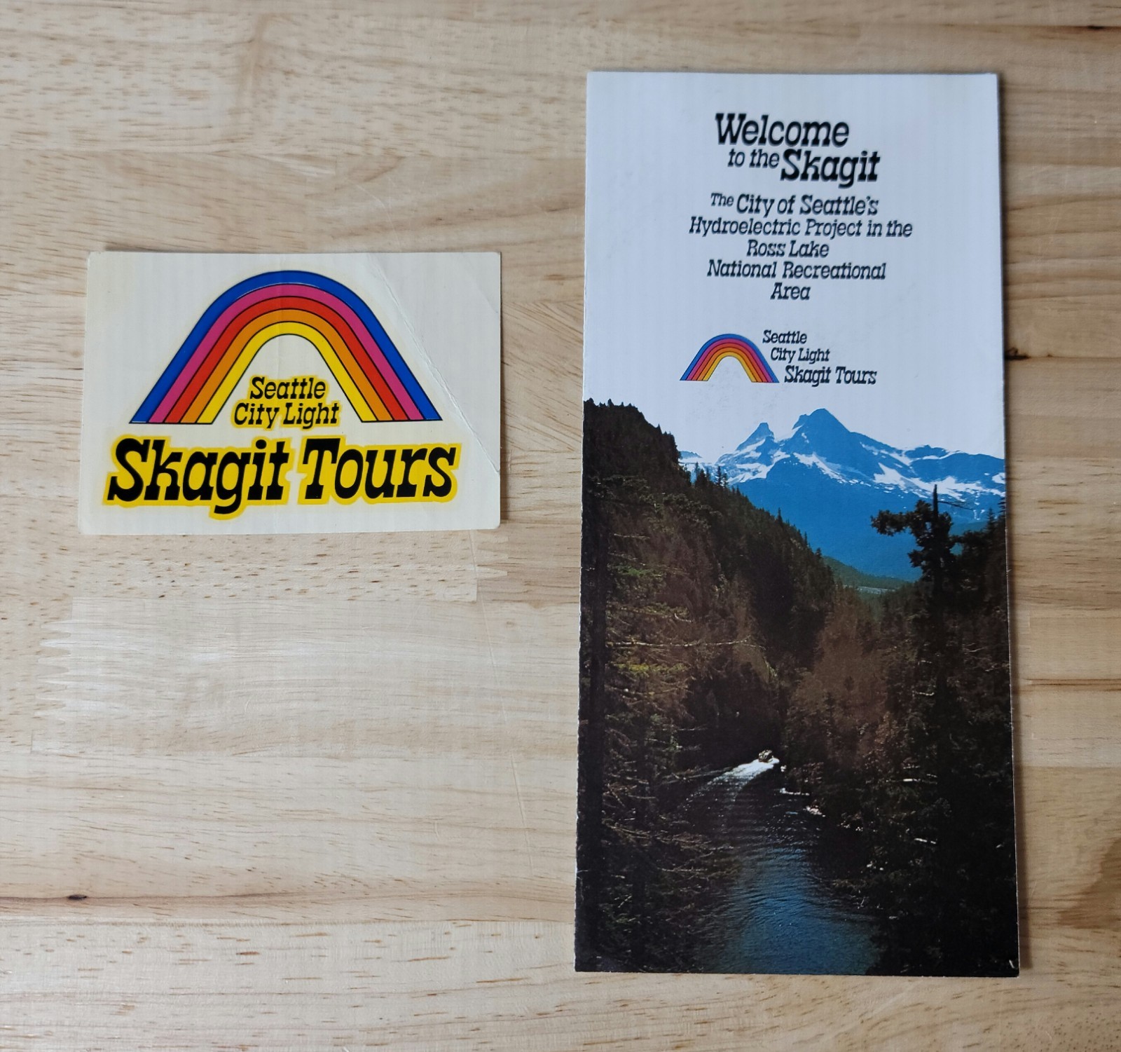 Vtg TRAVEL INFO BROCHURE & STICKER Welcome to Skagit Seattle City Light Tours