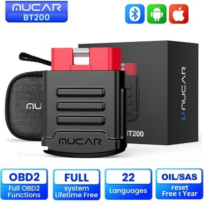 MUCAR BT200 Full System ABS Car OBD2 Scanner OBDII Diagnostic Tool ABS Oil Reset