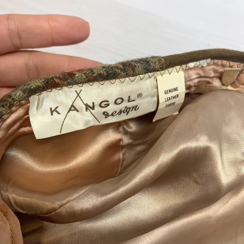 Chapéu xadrez vintage design Kangol vintage jornaleiro cabbie bronzeado - Imagem 3 de 4