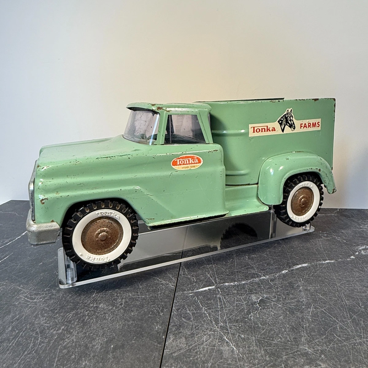 トンカ　ブリキ　トレーラー　1960〜70年　ミントグリーン　ビンテージ Tonka Green 1960 Year of Manufacture Vintage Manufacture Diecast