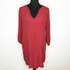 Madewell dark red v neck tunic shift dress size XXS