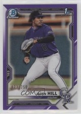 2021 Bowman Draft Chrome Purple Refractor 73/250 Jaden Hill #BDC-142 0z8v