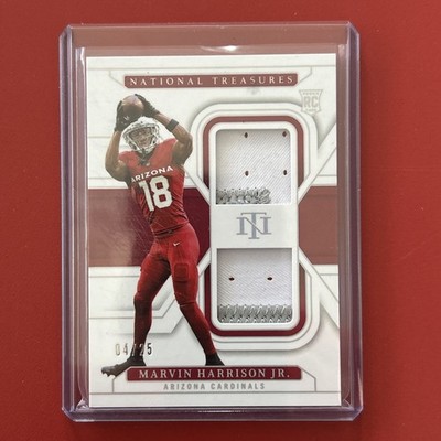 2024 Panini National Treasures Marvin Harrison Jr. Rookie Dual Patch Silver /25