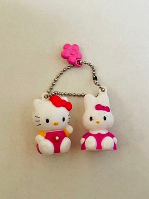 Sanrio Hello Kitty Cathy Pair Key Holder 1998 Heisei Retro #b7a489