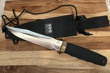 Vintage Sog Tech Ii Bowie Knife Seki Japan Dagger And Sheath