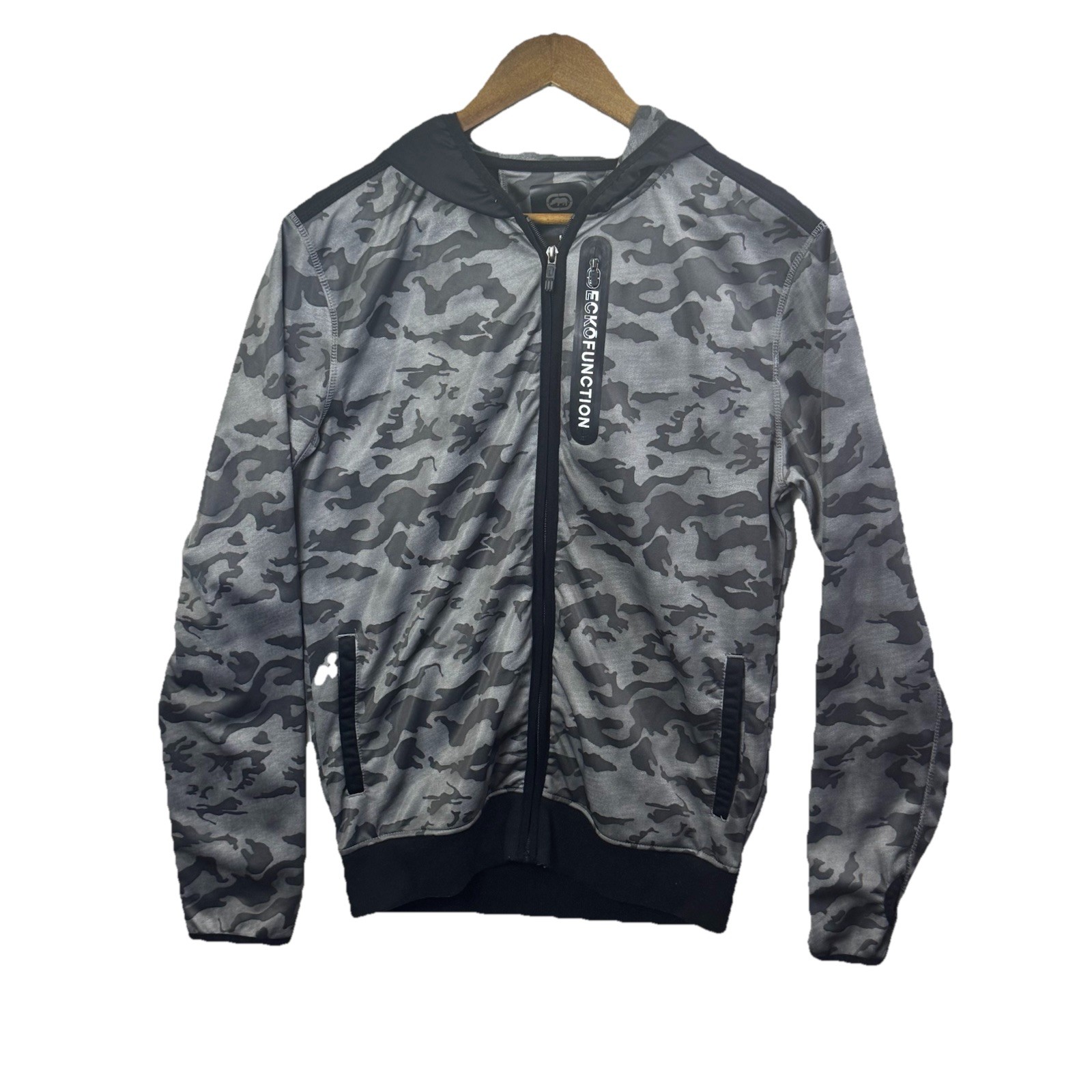 Ecko Function Track Jacket Mens Medium Gray Camo … - image 1