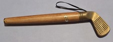 9 " Vintage Brass Wood Shoe Horn Golf Club w/ Strap Golfers Gift Missing Horn