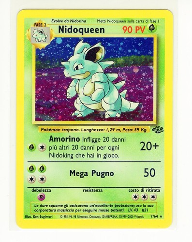 ~ITA~ ITALIAN Nidoqueen 7/64 Jungle Holo LP Pokemon Card (G8)
