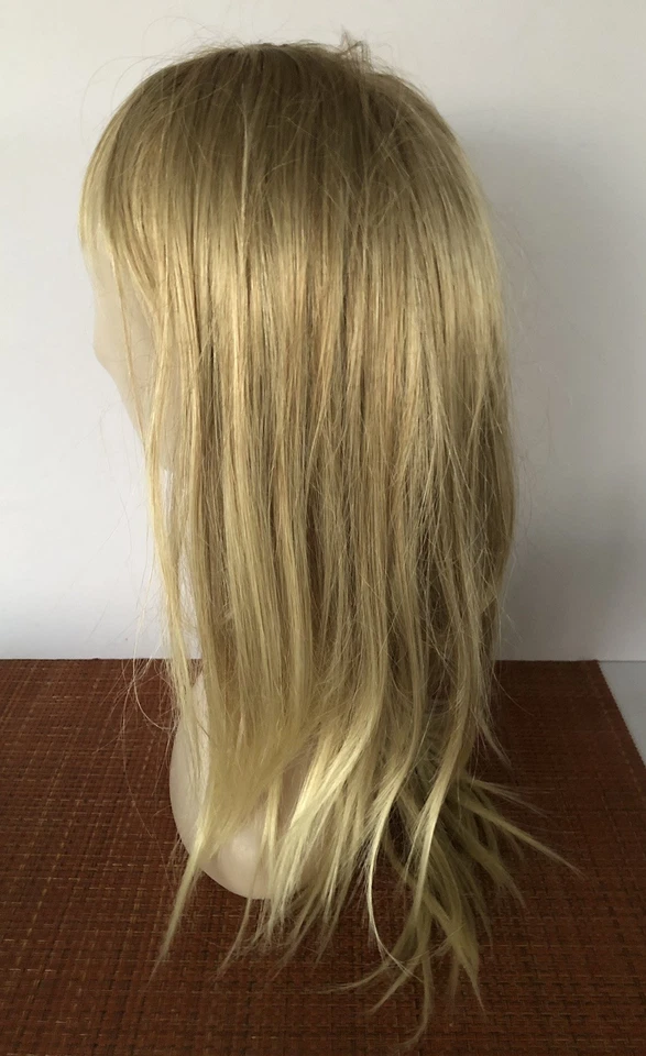 Peluca Beverly Johnson larga rubia con flequillo fibra modacrílica muy bonita Foto 4 de 4