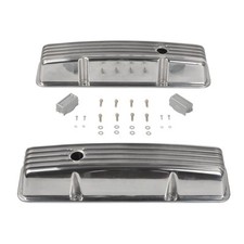 Polished Finned Aluminum Tall Valve Cover For 1958-86 Sbc Small Block Chevy 350 Polished Finned Aluminum Tall Valve Cover For 1958-86 Sbc Small Block Chevy 350