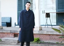 STUDIO NICHOLSON Volume Gabardine Coat Navy Size S