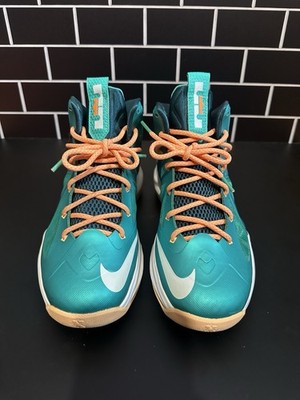 Nike LeBron X Miami Dolphins Boys Athletic Sneaker Blue, Size 5.5