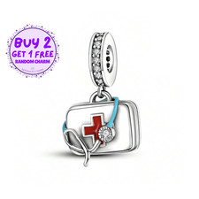 Dije colgante de enfermera para pulsera, dije de plata de ley, dije de regalo de enfermera
