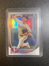 David Festa 2025 Bowman Chrome Red Logo Refractor RC card #54! Minnesota Twins!
