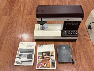 Vintage Pfaff Tiptronic 1171 Sewing Machine Maroon w/ Orig. Case , Manual