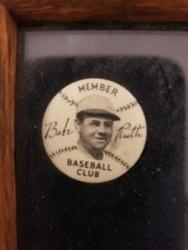 1934 Quaker Oats Babe Ruth Baseball Club Member Button Pin Premium Nice