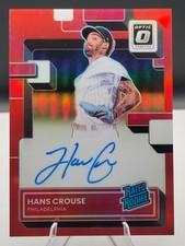 2022 Panini Donruss Optic Hans Crouse RRS-HC Rated Rookie Auto Red Prizm 32/49