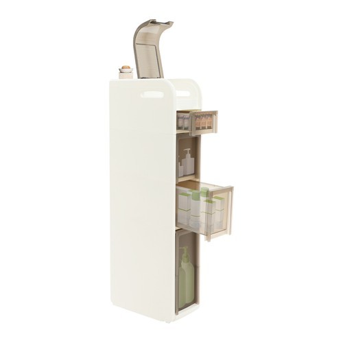 4-Drawer Slim Movable Bathroom Storage Cabinet with Wheels and Tissue Box - Picture 11 of 14