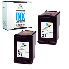 2 PK Black Replacement HP 21 Ink Cartridges Fits Deskjet Officejet PSC Printers