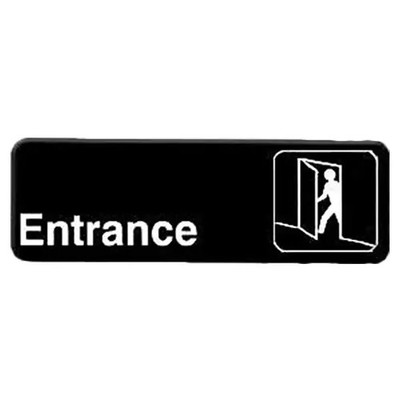 Thunder Group PLIS9310BK 9'' x 3'' Black Self Adhesive Information Symbol Sign