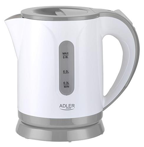 Adler AD 1371G electric kettle 0.8 L 800 W White, Grey