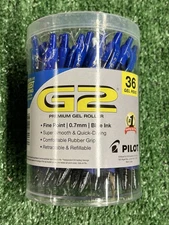 Pilot G2 Retractable Premium Gel Ink Roller Ball Pens 0.7 Fine Blue - 36 Count
