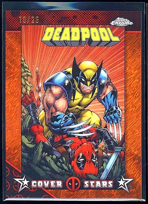 2025 Topps Deadpool Wolverine Cover Stars Orange Shimmer Serial #d /25 MCU