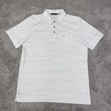 Travis Mathew Polo Shirt Mens XL White Space Dye Pocket Golf Performance