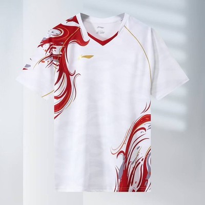 Li Ning Men's Table Tennis Badminton T-shirt Sports Short Sleeve Tee 25-09127