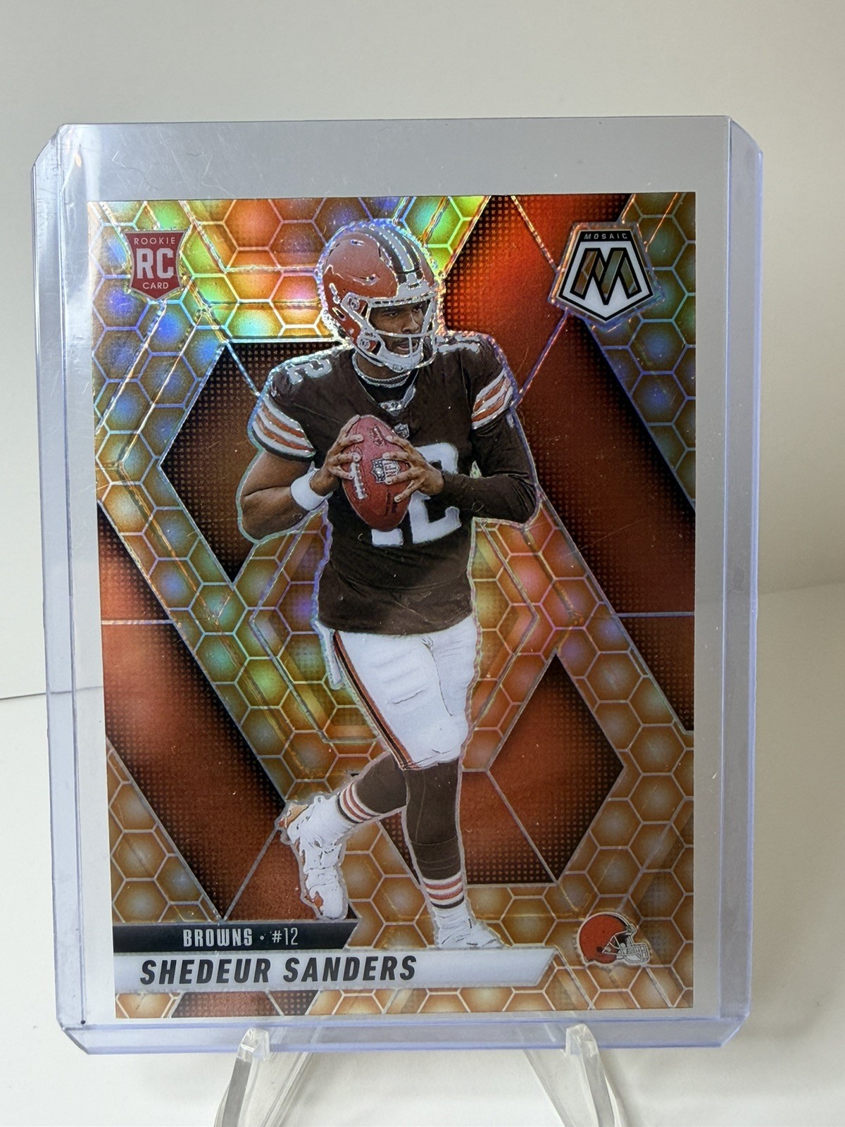 2025 Mosaic Football Shedeur Sanders CASE HIT RC Honeycomb SSP Browns #302