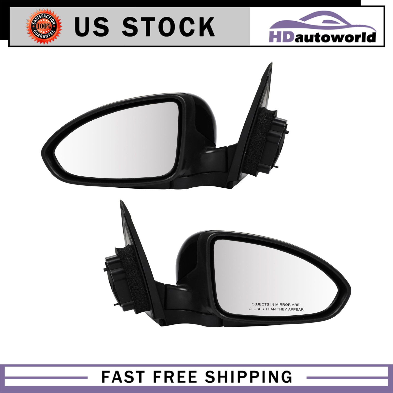 Fits 11-16 Chevrolet Cruze 1.4L-2.0L LH+RH Side Mirror 3 Wire Power