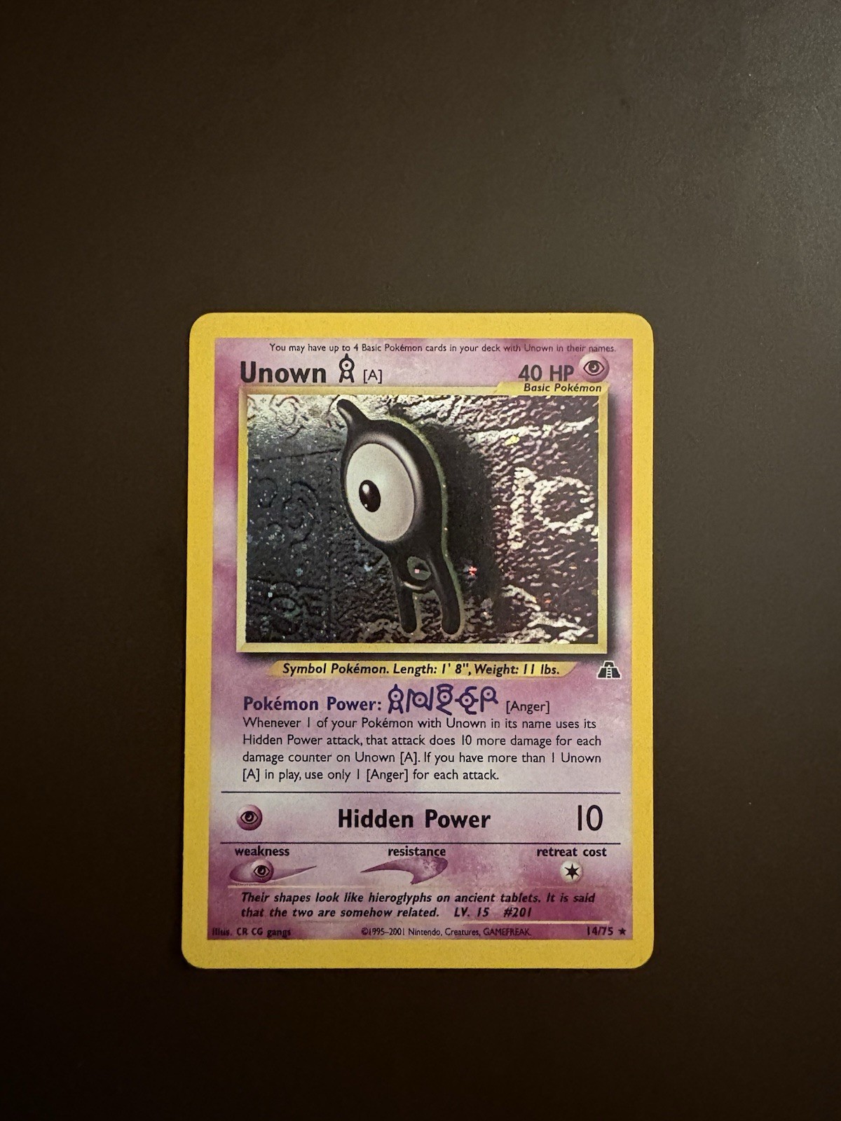 Holo Unown [A], Regular Unown [G] and [X] 3-card set 14, 27, 30/75 Light Play