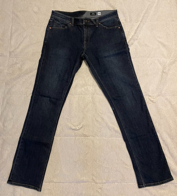 Volcom Men's Vorta Slim Straight Blue Denim Jeans Size 33X32
