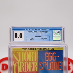 NES Nintendo SHORT ORDER / EGG-SPLODE - CGC GRADED 8.0 A! NEW & Factory Sealed!