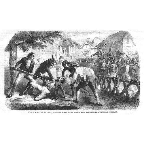 SWITZERLAND The Death of Bouvier at Peseux - Antique Print 1857