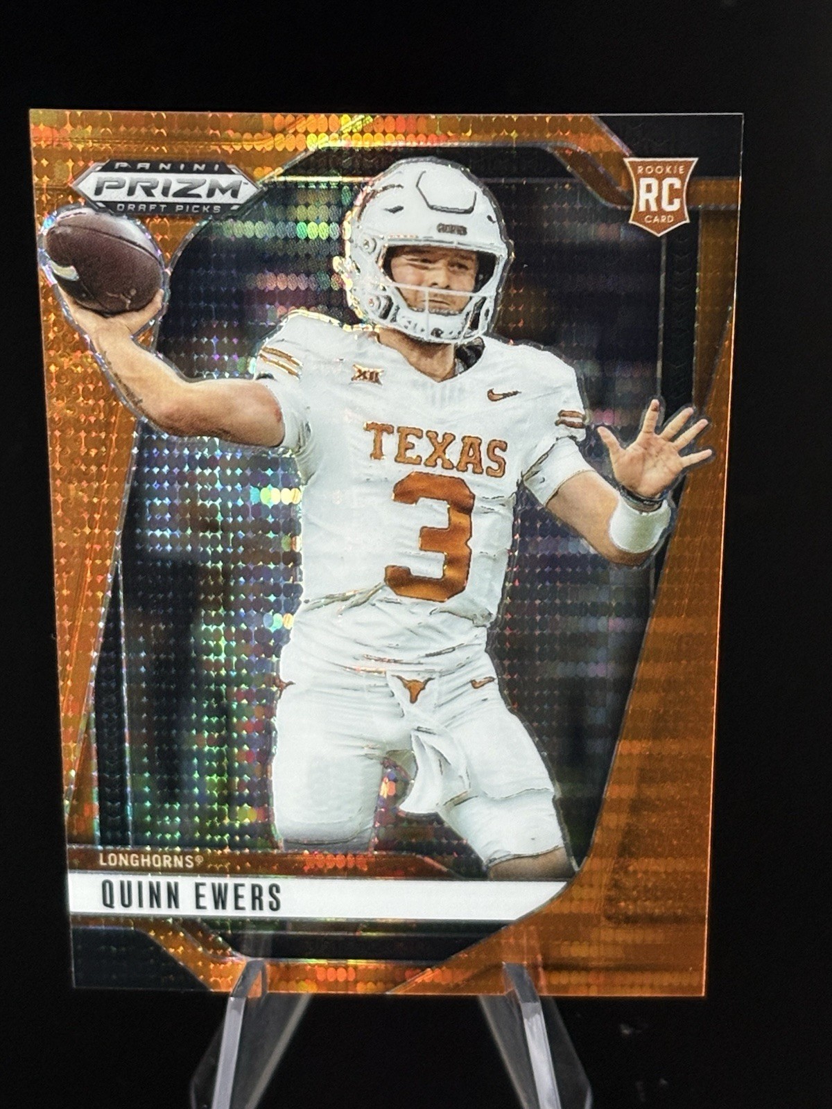2025 Panini Prizm Draft Picks #126 Quinn Ewers RC Orange Pulsar /75