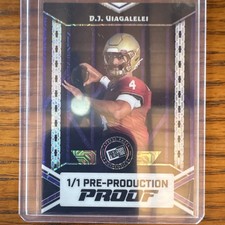 Press Pass 1/1 Pre-Production Proof D.J. Uiagalelei Football Serial Numbered