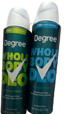 Degree Whole Body Deo Aluminum-Free Spray Deodorant Active Fresh 4 oz 72H Set 2