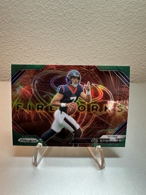 2023 Houston Texans ROOKIE Star QB C.J. STROUD GREEN Prizm FIREWORKS No. F-10