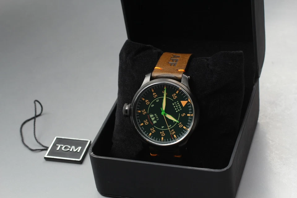 Черные автоматические спортивные классические часы Terra Ciello Mare AFF3 TC7064-SC-1 47 мм из нержавеющей стали - Изображение 3 из 4