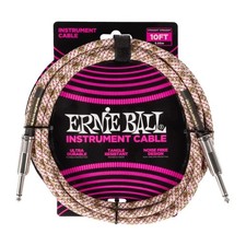 Ernie Ball P06426 Braided Straight Instrument Cable - 10ft - Emerald Argyle