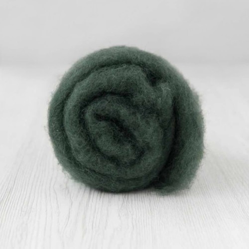 Carded Felt Wool Needle Felting Carded Batt Dark Green Fern Maori DHG Fir - Picture 3 of 4