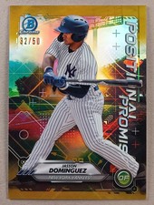 2021 Bowman Chrome # /50 *Gold Refractor Jasson Dominguez Positional Promise