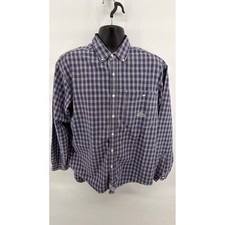VTG Levis Real Indigo Plaid Button Down Shirt Mens L 90s Grunge Gorpcore Blue