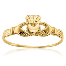 14K Solid Yellow Gold Heart Celtic Ring