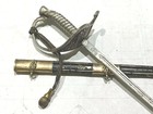Beautiful USN Miniature Officer Dress Sword With Leather Scabbard Great Details — photo 2