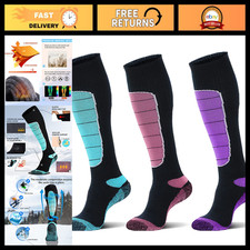 Unisex Knee High Merino Wool Ski Snowboard Socks - Cushioned, Warm  Comfortable