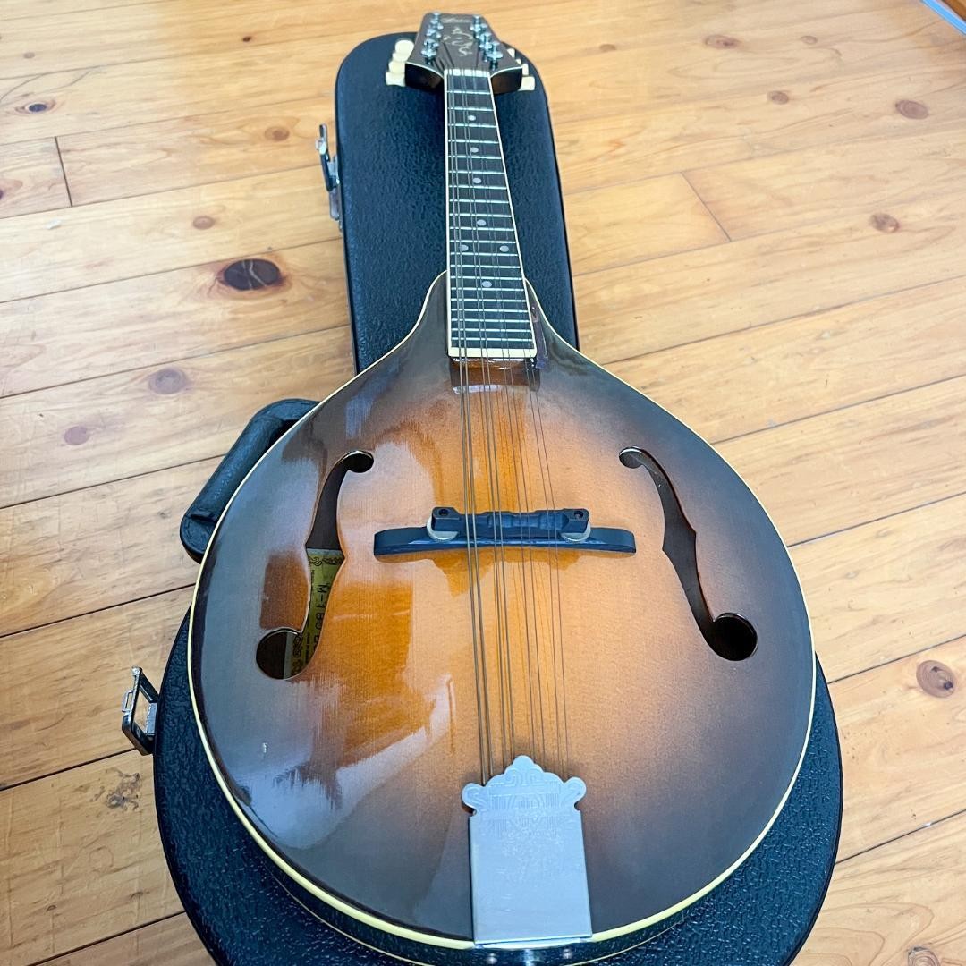 Aria M-180 Vintage Flat Mandolin 8-String Sunburst Made in Japan w/ Case