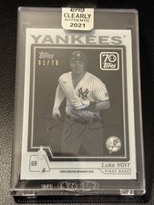 2021 Topps Luke Voit Clearly Authentic /70 Black & White Autograph Yankees 