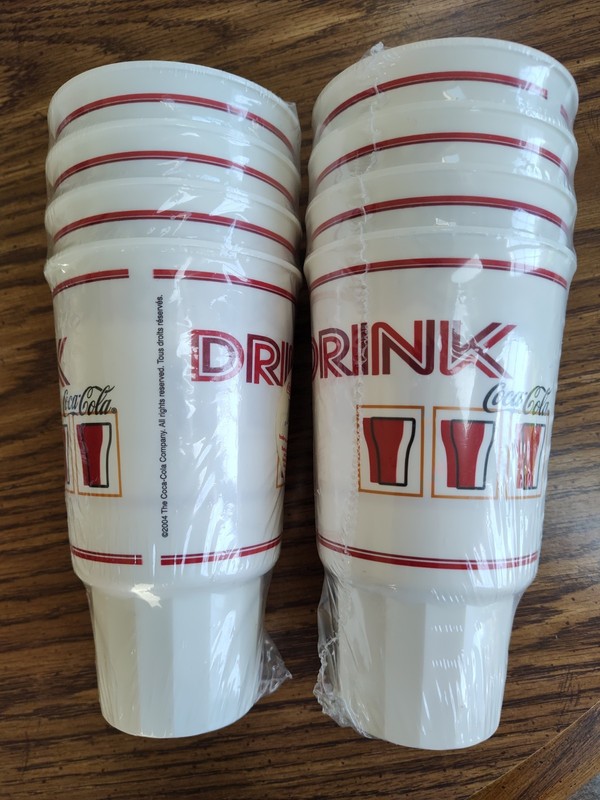 Vintage New Coca-Cola Plastic Cups Coke To Go Set Of 8 (2 - 4 packs) Sealed
